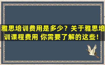 雅思培训费用是多少？关于雅思培训课程费用 你需要了解的这些！